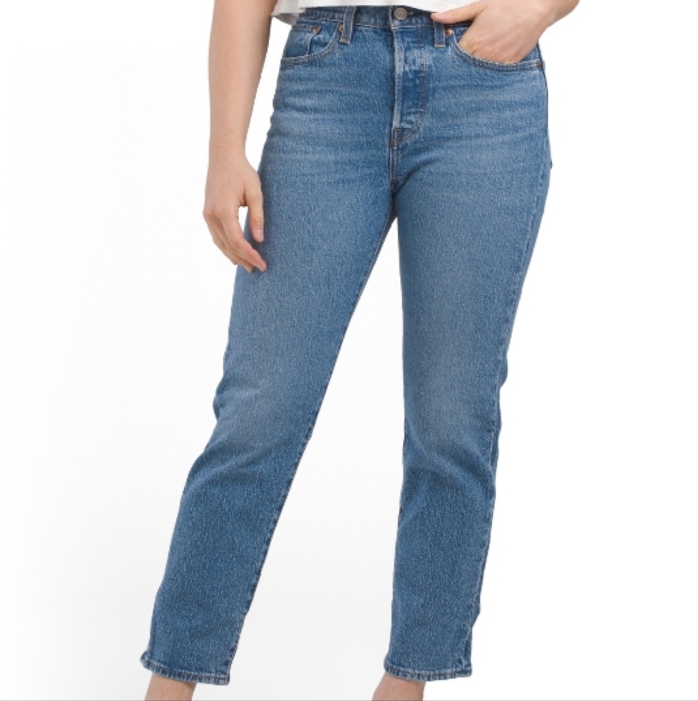 Medium Indigo Straight Leg Jeans